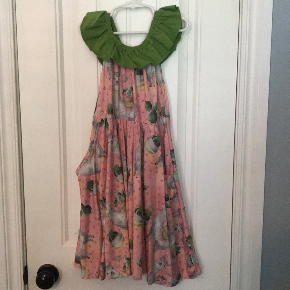 Llama cactus ruffle dress!
